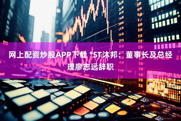 网上配资炒股APP下载 *ST沐邦：董事长及总经理廖志远辞职